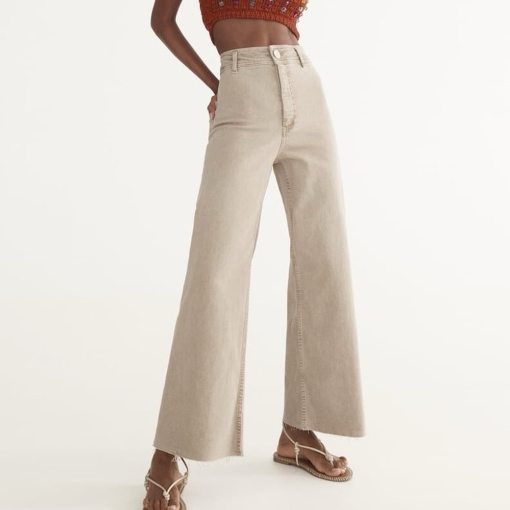ZARA | Marine Sailor Straight Wide Leg High Rise Flare Pants Jeans | SIZE 0